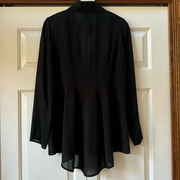 Leith Silk Sheer Long Single Button Blazer with Shoulder Pads Women’s size Small - Picture 3 of 14